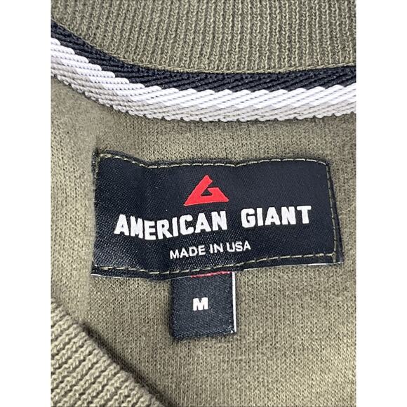 American Giant Shirt Mens Medium French Rib Long Sleeve Olive Green Knit Tee USA - Picture 10 of 12